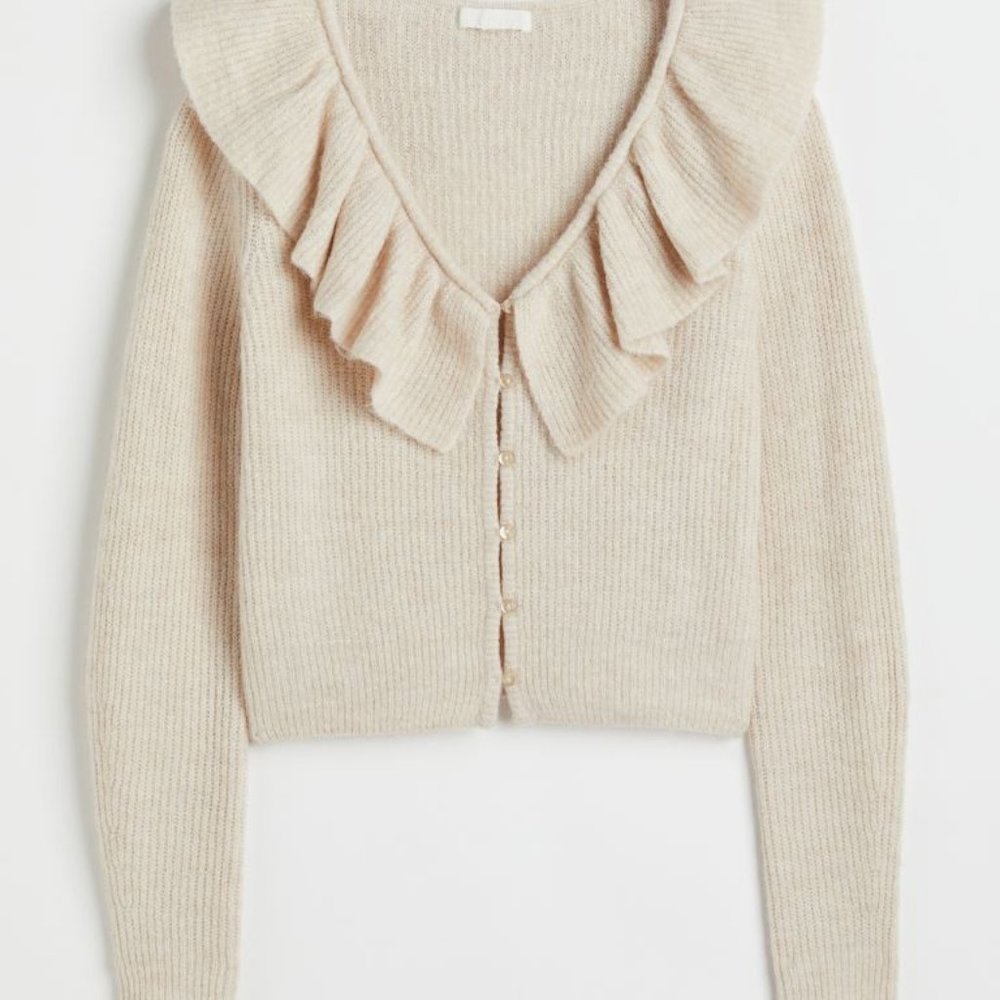 H&M Flounce-collared Cardigan